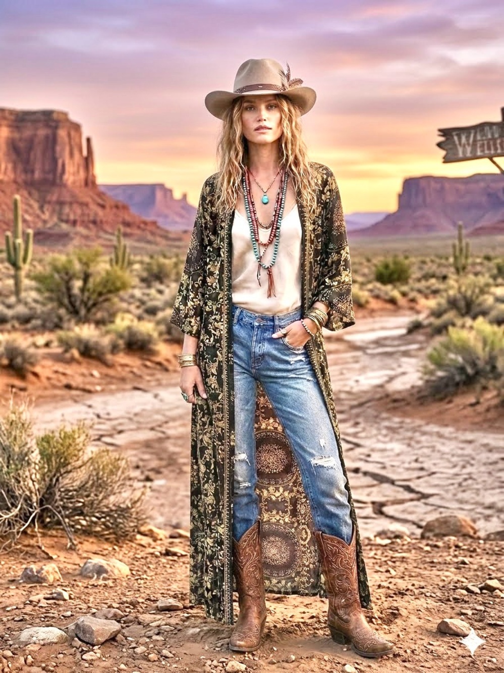 Enchanting boho duster/beach cover up w resort vacay resort Gypsy hippy vibe